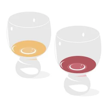 Two glasses with wine Stock Illustration
