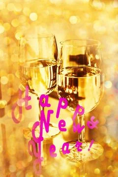 Two glasses of wine Stock Illustration