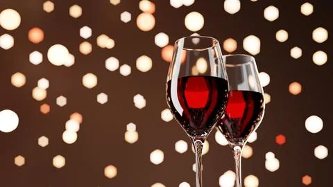 Two glasses with wine Ilustração Stock