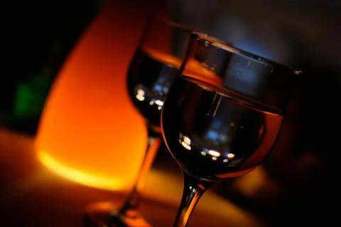 Two glasses of wine. Stock Photos