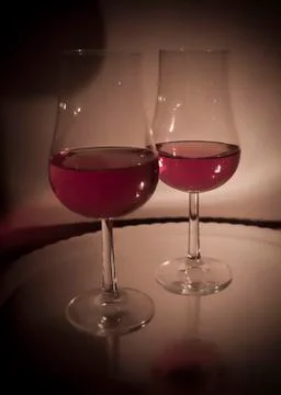Two Glasses of Wine Stock Photos