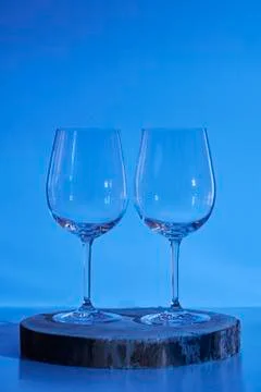 Two glasses of wine on white background Stock Photos