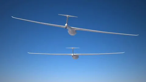 Two gliders on the blue sky Stock Illustration