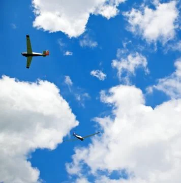 Two gliders in the sky Stock Photos