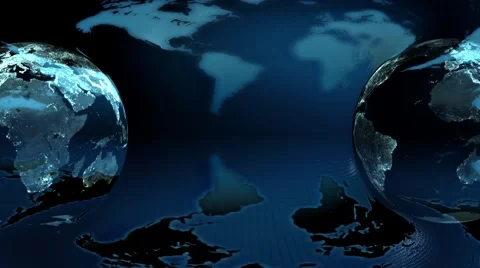 Two Globes rotates Stock Footage 56645698