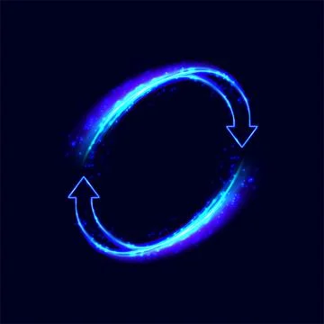 Two glowing arows go round. Update icon. Hardware and software update. Exchange Stock Illustration