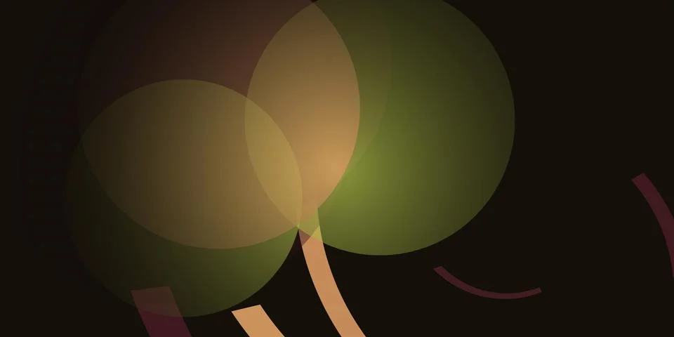 Two glowing balloons floating in dark space Stock Illustration