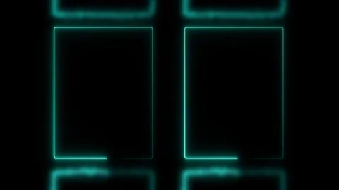 Two Glowing Cyan Rectangular Frames with Reflections on a animated Black Ba.. 動画素材 337363212