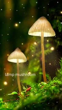 Two glowing mushrooms Fotos Stock