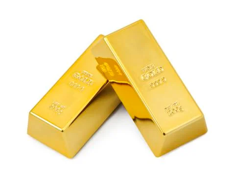 Two gold bars Stock Photos