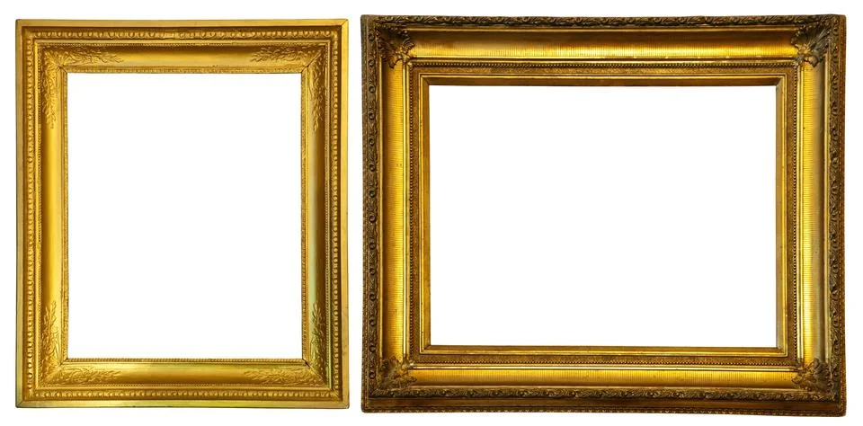 Two gold frames. Stock Photos