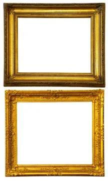 Two gold frames. Stock Photos
