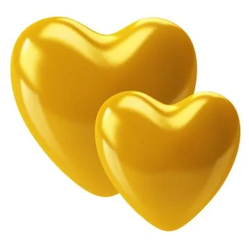 Two gold hearts Stock Illustration