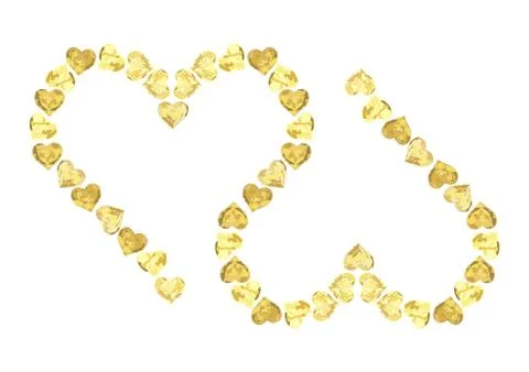 Two gold hearts Stock Illustration