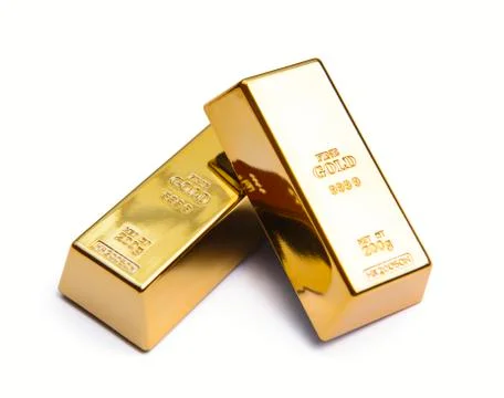 Two gold ingot Stock Photos