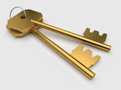Two gold keys Stock Illustration