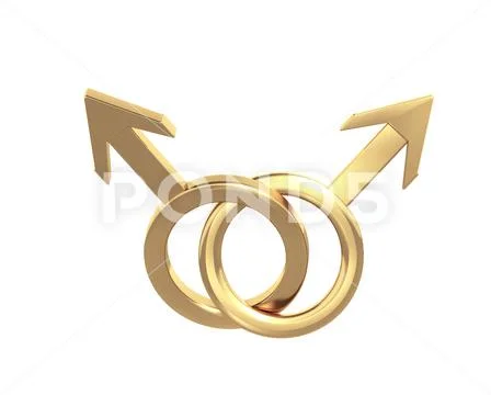 Two gold male symbols Stock Illustration ~ #141897564