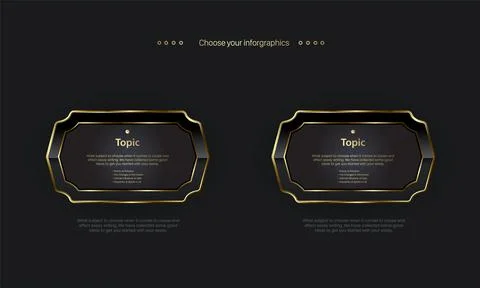 TWO Gold options button design on dark background used in finance or business Stock Illustration