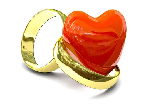Two gold rings Stock Illustration