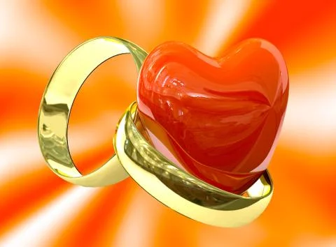 Two gold rings Stock Illustration