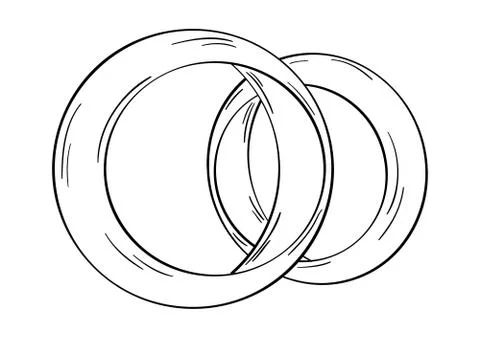 Two gold rings Stock Illustration