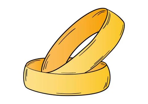 Two gold rings Stock Illustration
