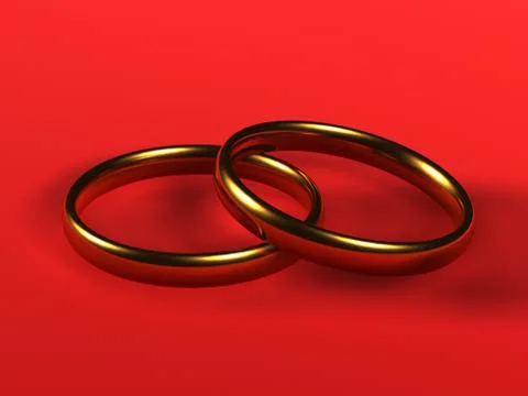 Two gold wedding rings Stock Illustration