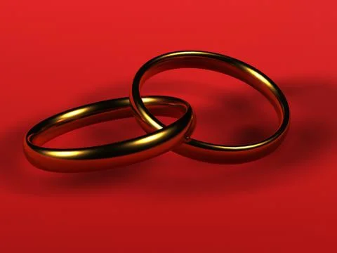 Two gold wedding rings Stock Illustration