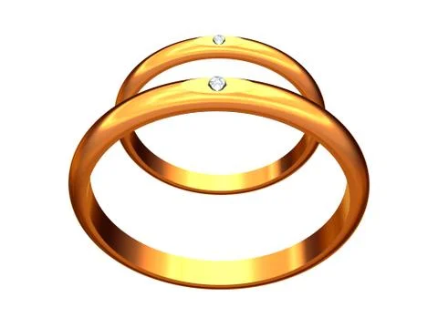 Two gold wedding rings, one behind another. Stock-Illustration