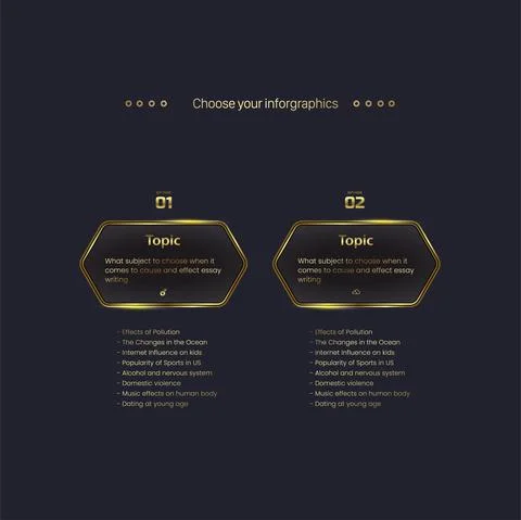 Two Golden button on the luxury steps banners Template on dark background an Stock Illustration