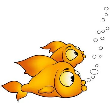 Two Golden Fish Stock Illustration