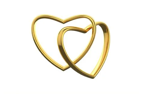 Two golden heart 01 Stock Illustration