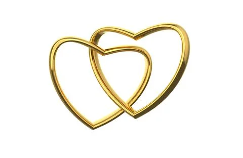 Two golden heart 02 Stock Illustration