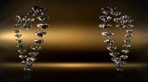 Two Golden Hearts Stock Footage 8309438