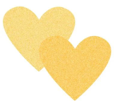 Two golden intersecting hearts on a white background 스톡 일러스트