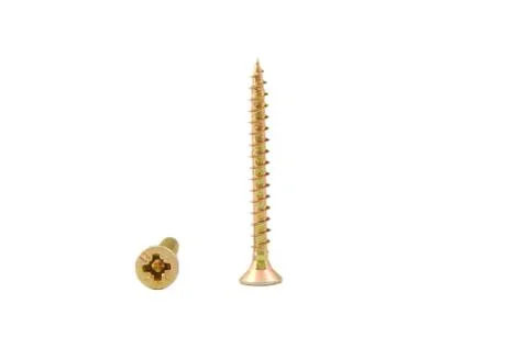 Two golden screws Foto stock
