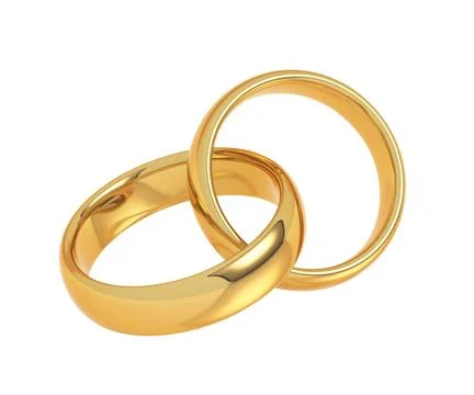 Two golden wedding ring bands Stock Illustration