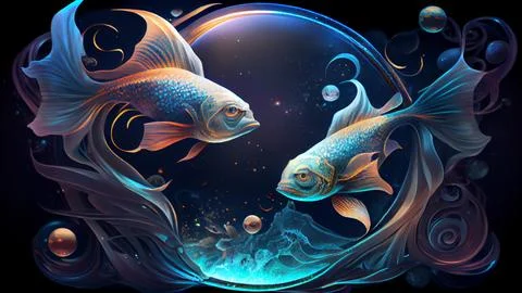 Two goldfish in the form of a circle. Stock Illustration