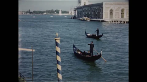 Two Gondolas in Venice 1957 Video stock 48073493