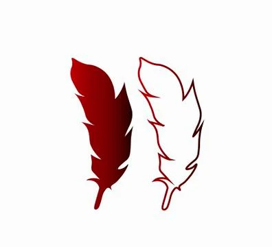 Two gradient pen vector logo template. Happy Writer Day, community of writers Stock Illustration