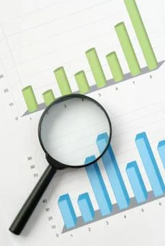 Two graphs on a sheet of paper Stock Photos