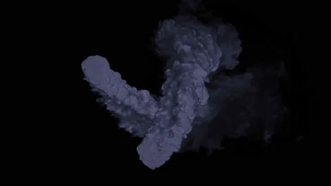 Two Gray 3D intertwining streams of smoke. Abstract smoke animation with alpha c Stock Footage 108633559