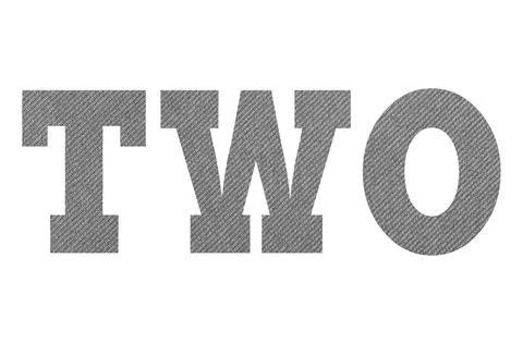 TWO  with gray fabric texture on white background Stock Photos