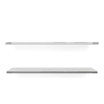 Two gray glass shelfs Illustrazione stock