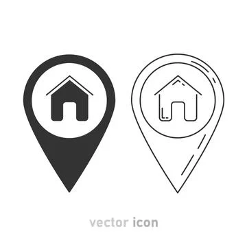 Two gray home pointer icons on white background. Vector illustration. Stock Illustration