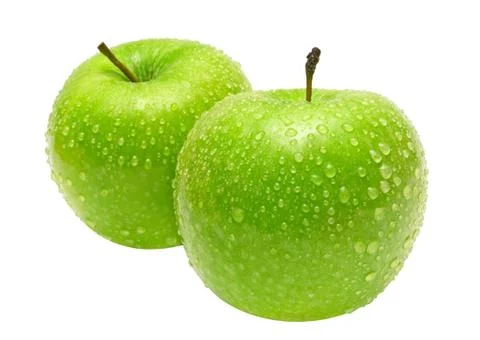 Two Green Apples with Clipping Path 스톡 사진
