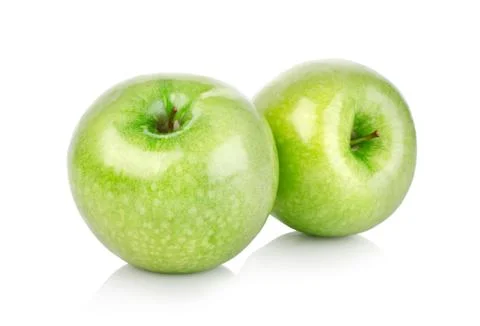 Two green apples Stock Photos