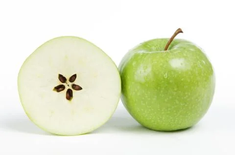 Two green apples Stock Photos