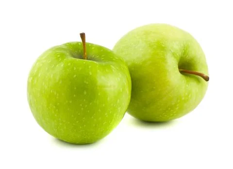 Two green apples Stock Photos