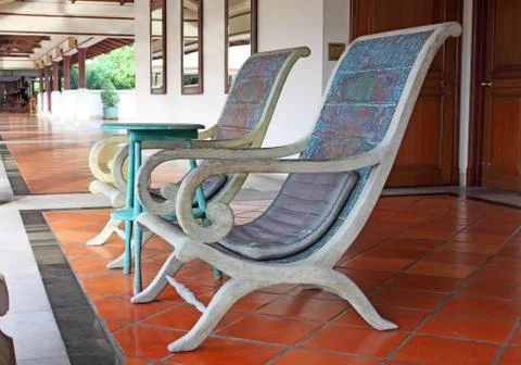 Two green armchairs Stock Photos